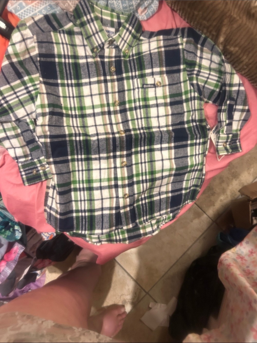 Sz 6 vintage osh kosh flannel top